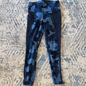 Athleta Blue Camouflage Leggings